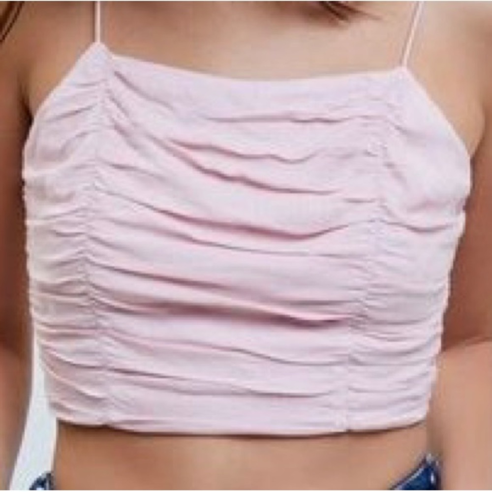 PacSun Lottie Moss size XS pink crop top with ruching